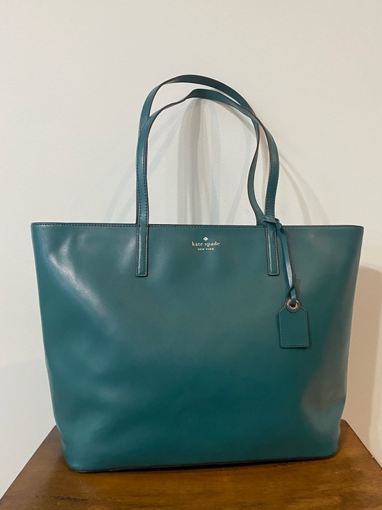 kate spade Handbags - kate spade Teal Green Leather Tote Bag